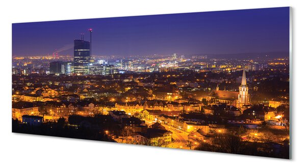 Obraz na szkle Gdańsk Miasto panorama noc