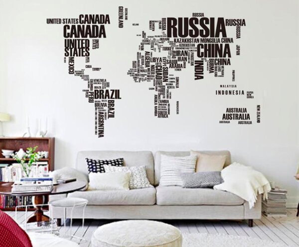 Naklejka na ścianę "Mapa świata 2" 116x190cm