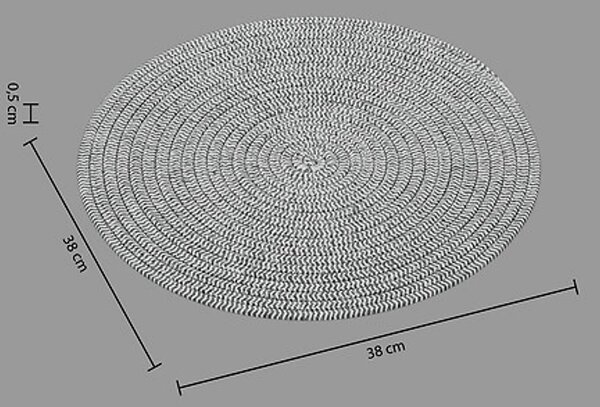 Okrągła podkładka na stół COTTON SPIRAL Ø 38 cm szara