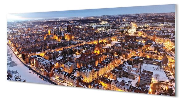 Obraz na szkle Gdańsk Zima panorama rzeka