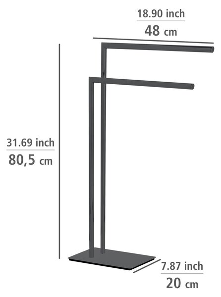 Metalowy wieszak na ręczniki RECCO, dwuramienny