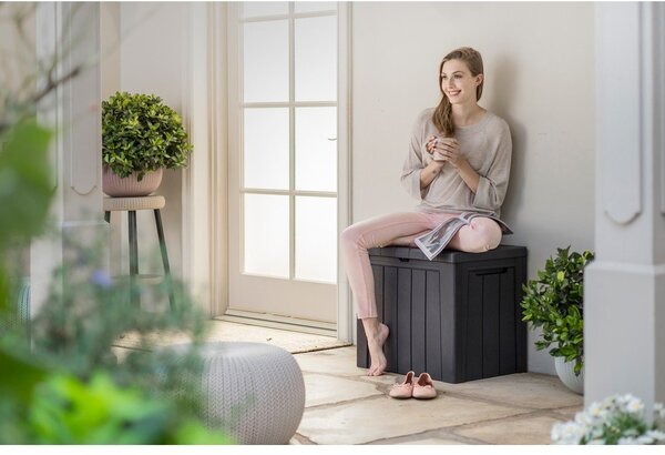 Ciemnoszara plastikowa skrzynia ogrodowa Urban – Keter