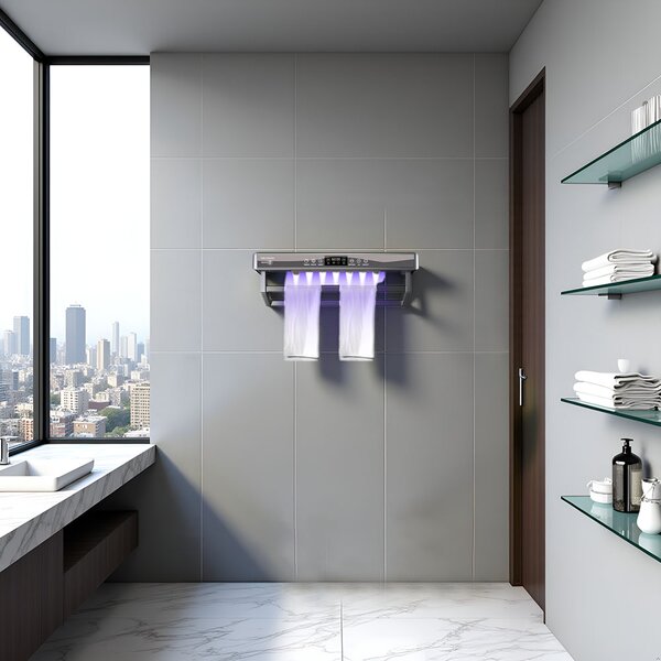 Suszarka do ręczników z dezynfekcją UV, łazienka lub kuchnia, ścienny, 60 cm, 450W, ElectricSun PREMIUM Szary