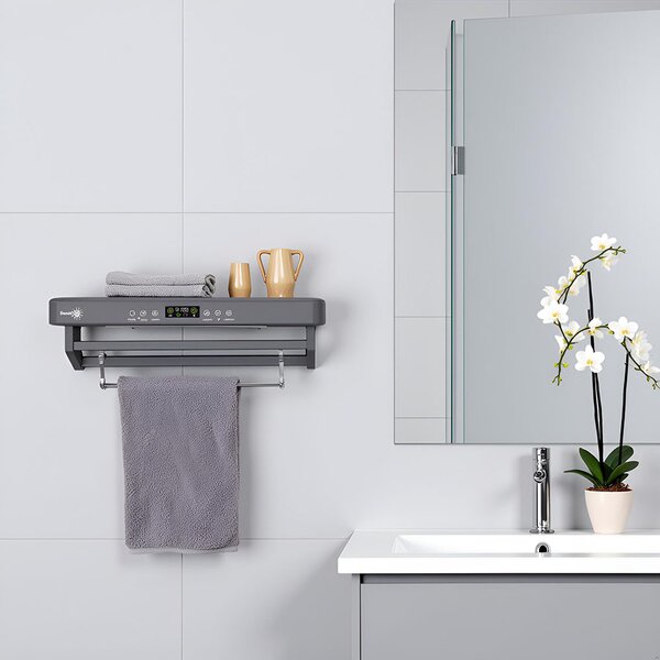 Suszarka do ręczników z dezynfekcją UV, łazienka lub kuchnia, ścienny, 60 cm, 450W, ElectricSun PREMIUM Szary