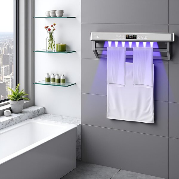 Suszarka do ręczników z dezynfekcją UV, łazienka lub kuchnia, ścienny, 60 cm, 450W, ElectricSun PREMIUM Szary