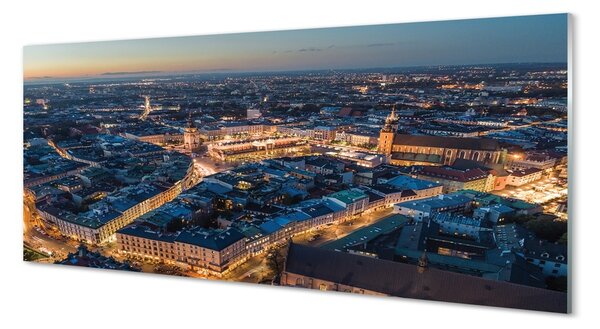 Obraz na szkle Kraków Panorama noc