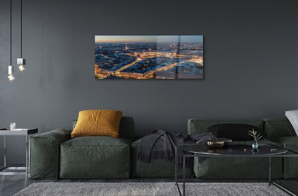 Obraz na szkle Kraków Panorama noc