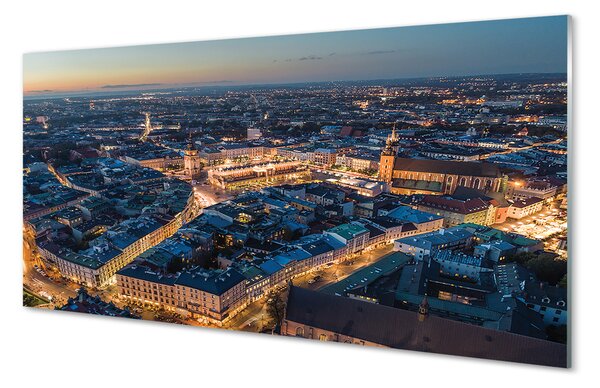 Obraz na szkle Kraków Panorama noc