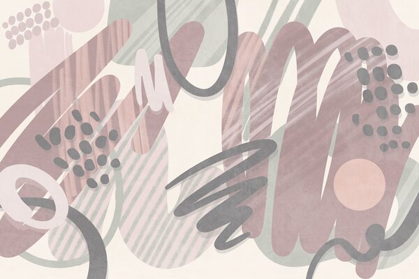 Fototapety Abstrakcyjny wzór o fakturze, zawierający organiczne kształty, bazgroły i kropki w, Fototapety Abstrakcja, w09774v1 : Uwalls.pl