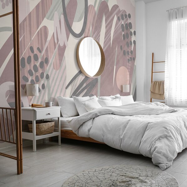 Fototapety Abstrakcyjny wzór o fakturze, zawierający organiczne kształty, bazgroły i kropki w, Fototapety Abstrakcja, w09774v1 : Uwalls.pl