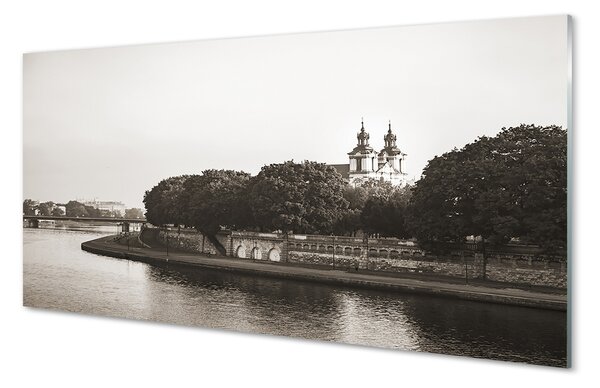 Obraz na szkle Kraków Rzeka most