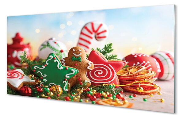 Obraz na szkle Pierniki bombki