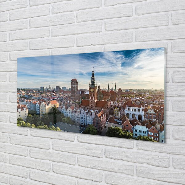 Obraz na szkle Gdańsk Panorama kościół