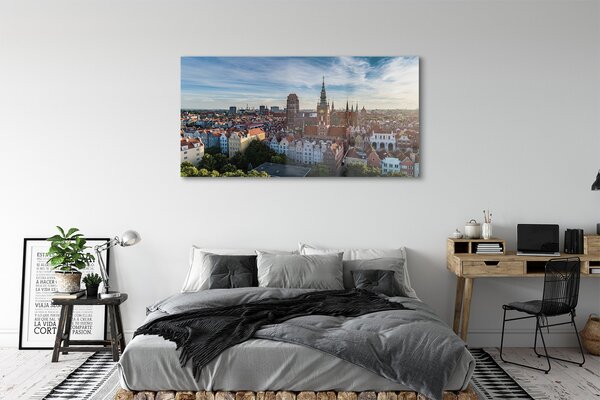 Obraz na szkle Gdańsk Panorama kościół