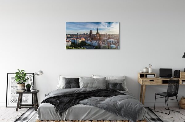 Obraz na szkle Gdańsk Panorama kościół