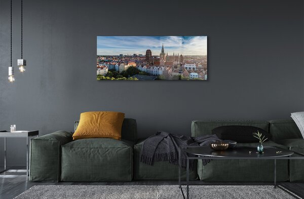 Obraz na szkle Gdańsk Panorama kościół