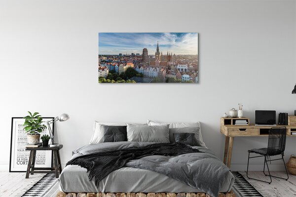 Obraz na szkle Gdańsk Panorama kościół