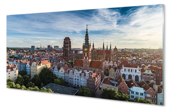 Obraz na szkle Gdańsk Panorama kościół