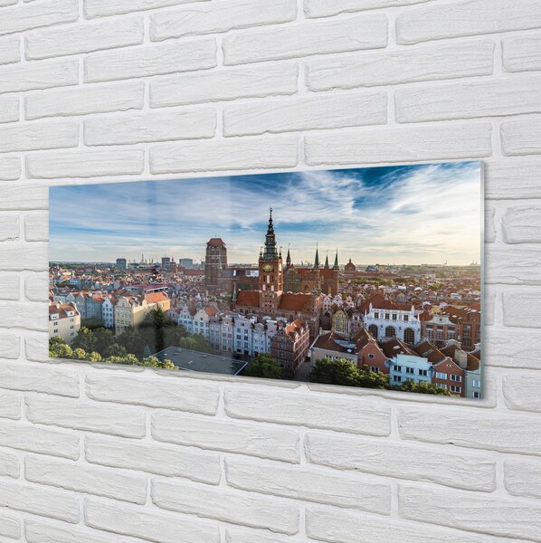 Obraz na szkle Gdańsk Panorama kościół