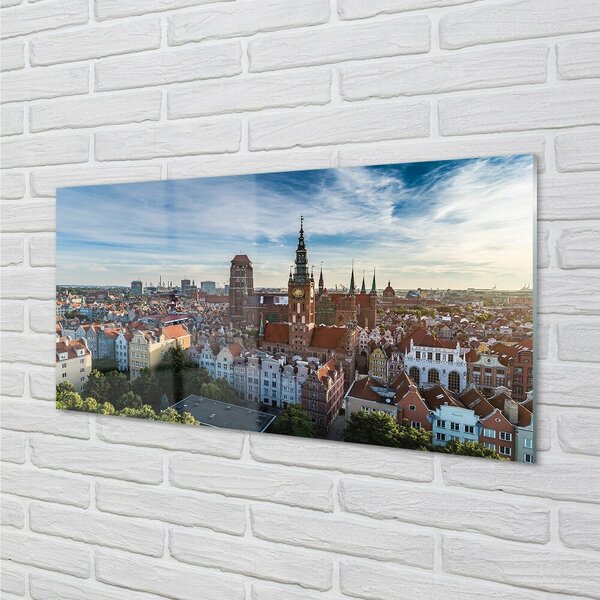 Obraz na szkle Gdańsk Panorama kościół