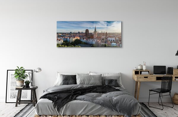 Obraz na szkle Gdańsk Panorama kościół