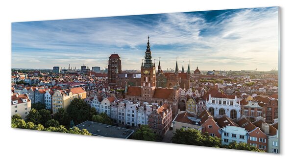Obraz na szkle Gdańsk Panorama kościół