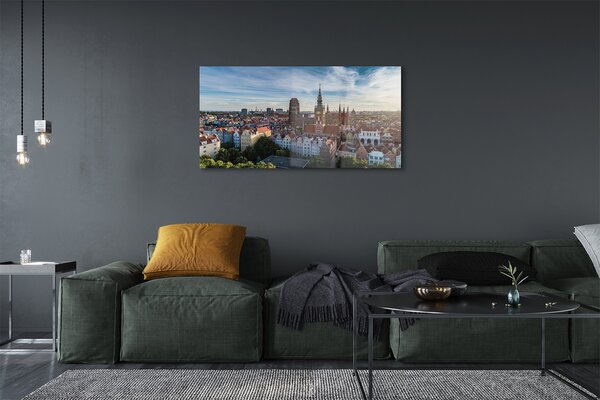 Obraz na szkle Gdańsk Panorama kościół