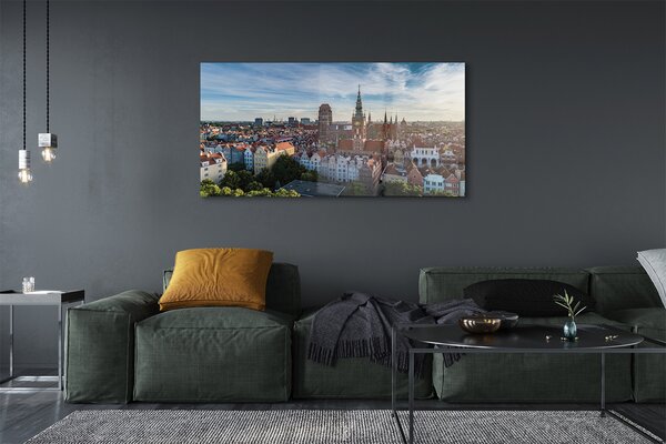 Obraz na szkle Gdańsk Panorama kościół
