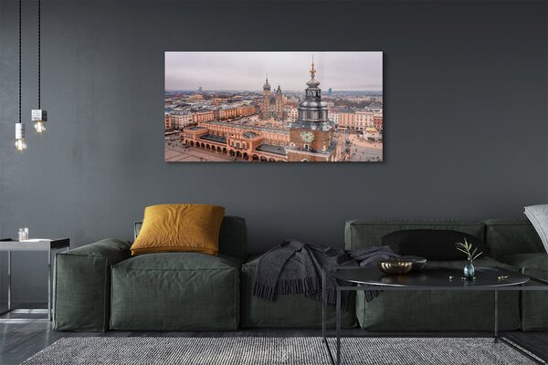 Obraz na szkle Kraków Panorama zima kościoły