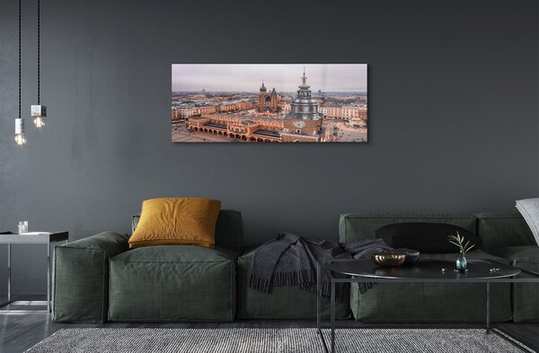 Obraz na szkle Kraków Panorama zima kościoły