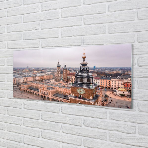 Obraz na szkle Kraków Panorama zima kościoły