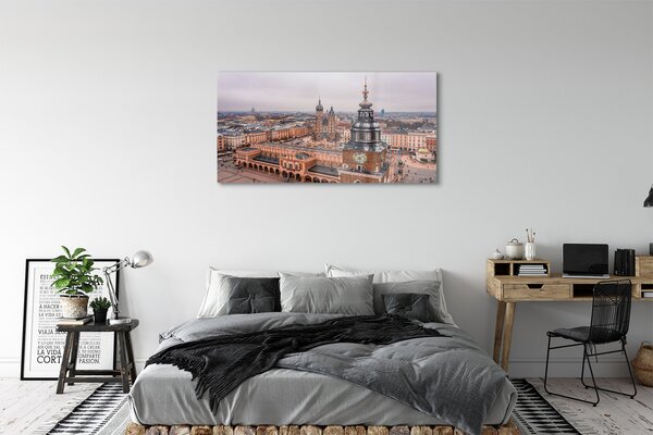 Obraz na szkle Kraków Panorama zima kościoły
