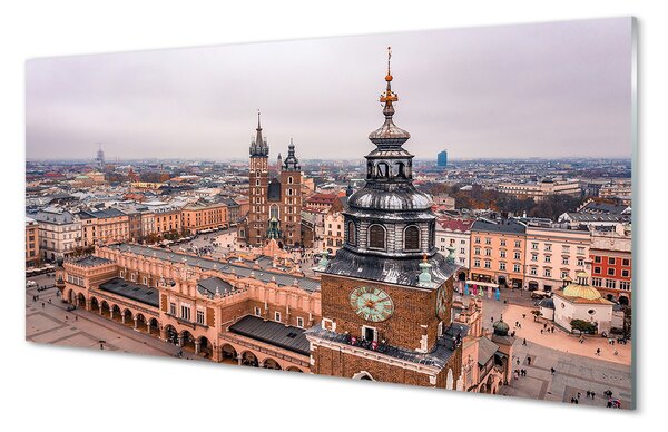 Obraz na szkle Kraków Panorama zima kościoły