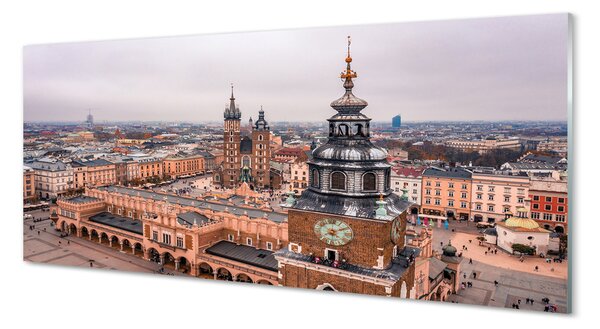 Obraz na szkle Kraków Panorama zima kościoły