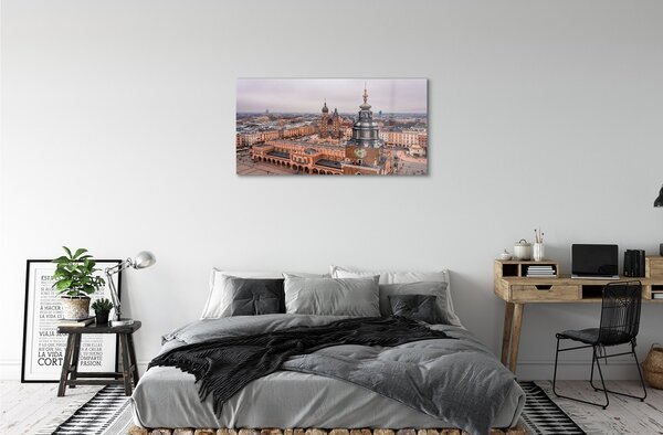 Obraz na szkle Kraków Panorama zima kościoły
