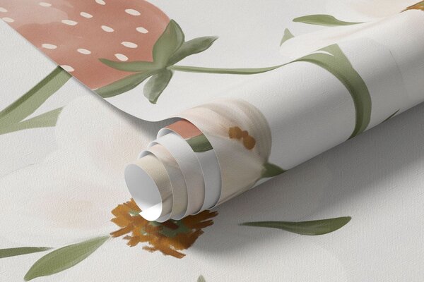 Fototapety Ilustracja dla dzieci przedstawiająca króliczka i myszkę wśród roślin i kwiatów, Fototapety Zwierzęta, w05422 : Uwalls.pl