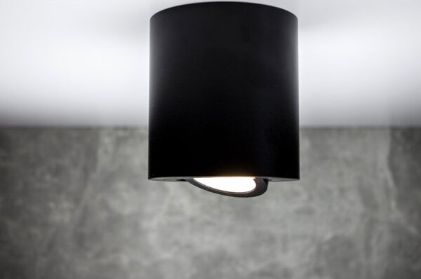 PP Design P 203 PLAFON NOWOCZESNA LAMPA SUFITOWA OPRAWA NATYNKOWA ALUMINIUM CZARNY PAR16 GU10 LED