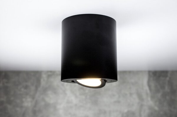 PP Design P 203 PLAFON NOWOCZESNA LAMPA SUFITOWA OPRAWA NATYNKOWA ALUMINIUM CZARNY PAR16 GU10 LED