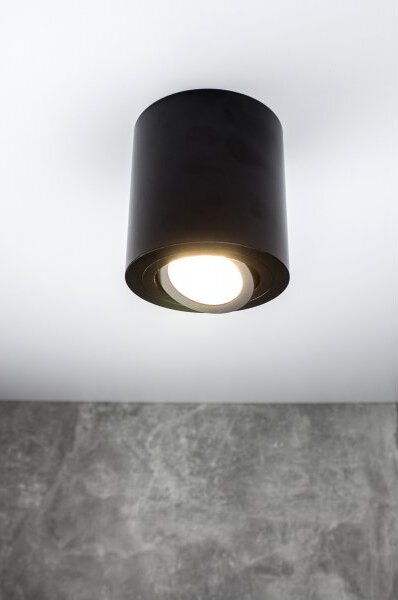PP Design P 203 PLAFON NOWOCZESNA LAMPA SUFITOWA OPRAWA NATYNKOWA ALUMINIUM CZARNY PAR16 GU10 LED