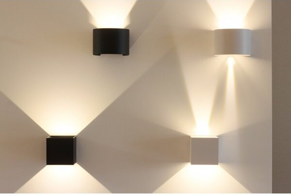 PP K 550 WH IP65 KINKIET LAMPA ŚCIENNA TUBA ŚWIATŁO GÓRA DÓŁ ALUMINIUM CZARNY REGULOWANY HERMETYCZNY LED