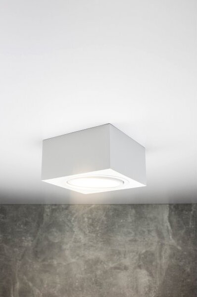 PP Design P 101 WH PLAFON NOWOCZESNA LAMPA SUFITOWA OPRAWA NATYNKOWA 12x12 CM ALUMINIUM BIAŁY GX53 LED NISKI