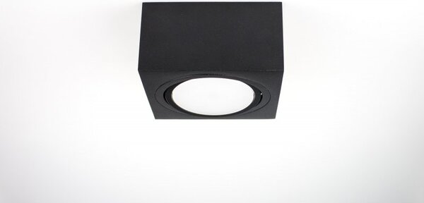 PP Design P 101 BK PLAFON NOWOCZESNA LAMPA SUFITOWA OPRAWA NATYNKOWA 12x12 CM ALUMINIUM CZARNY GX53 LED NISKI