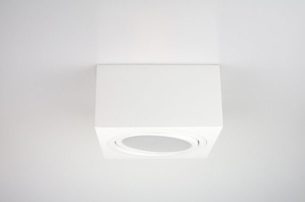 PP Design P 101 WH PLAFON NOWOCZESNA LAMPA SUFITOWA OPRAWA NATYNKOWA 12x12 CM ALUMINIUM BIAŁY GX53 LED NISKI