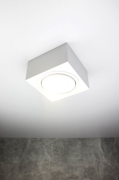 PP Design P 101 WH PLAFON NOWOCZESNA LAMPA SUFITOWA OPRAWA NATYNKOWA 12x12 CM ALUMINIUM BIAŁY GX53 LED NISKI
