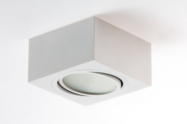 PP Design P 101 WH PLAFON NOWOCZESNA LAMPA SUFITOWA OPRAWA NATYNKOWA 12x12 CM ALUMINIUM BIAŁY GX53 LED NISKI