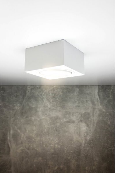 PP Design P 101 WH PLAFON NOWOCZESNA LAMPA SUFITOWA OPRAWA NATYNKOWA 12x12 CM ALUMINIUM BIAŁY GX53 LED NISKI