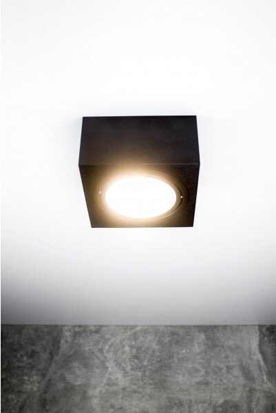 PP Design P 101 BK PLAFON NOWOCZESNA LAMPA SUFITOWA OPRAWA NATYNKOWA 12x12 CM ALUMINIUM CZARNY GX53 LED NISKI