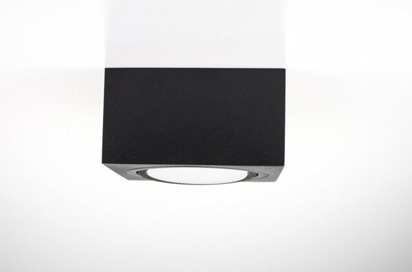 PP Design P 101 BK PLAFON NOWOCZESNA LAMPA SUFITOWA OPRAWA NATYNKOWA 12x12 CM ALUMINIUM CZARNY GX53 LED NISKI