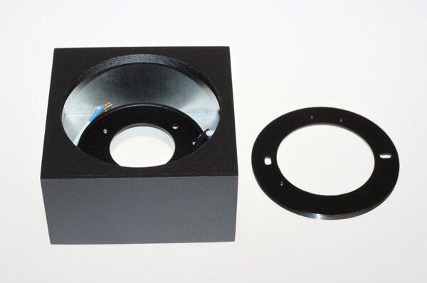 PP Design P 101 BK PLAFON NOWOCZESNA LAMPA SUFITOWA OPRAWA NATYNKOWA 12x12 CM ALUMINIUM CZARNY GX53 LED NISKI