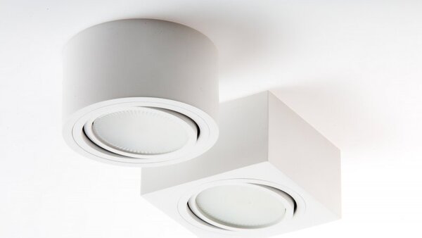 PP Design P 101 WH PLAFON NOWOCZESNA LAMPA SUFITOWA OPRAWA NATYNKOWA 12x12 CM ALUMINIUM BIAŁY GX53 LED NISKI